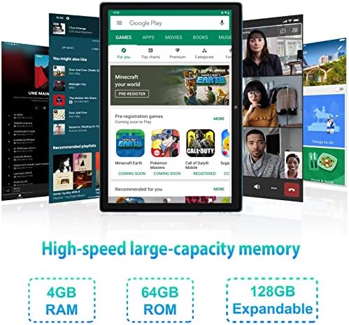 Simplori Android 11 טאבלט 10 אינץ '| Quad Core | 4GB RAM 64GB ROM | מצלמת 2+8MP | סוללה של 6000